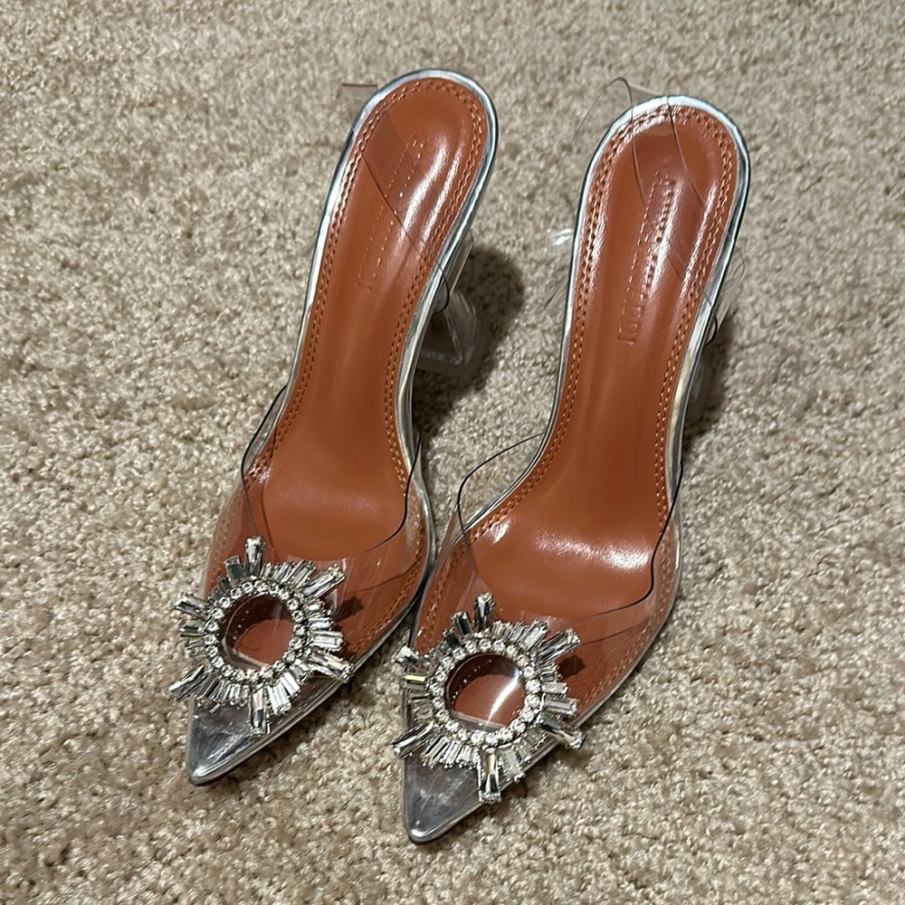 Elegant Silver Women's Shoes with Embellishments